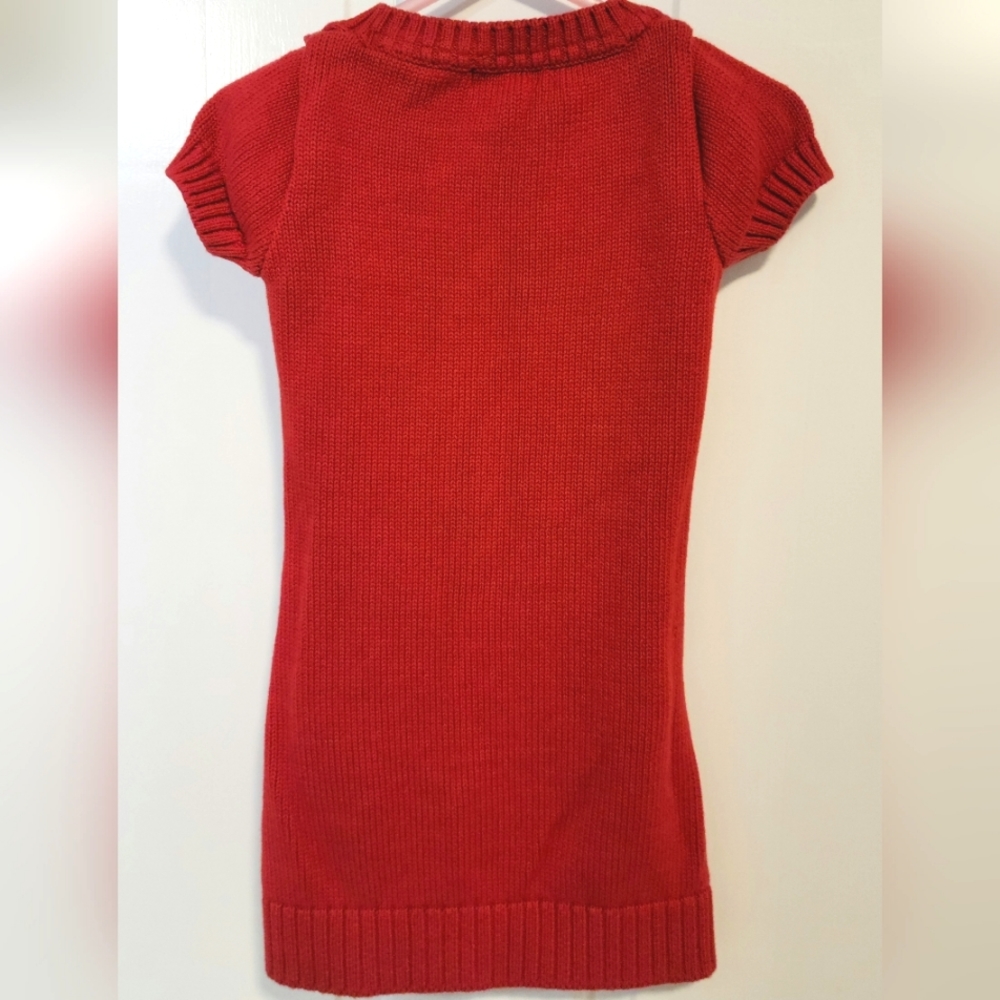 Gently Used-Toddler Girls-E. Land-Knit Sweater Dress-Red-Size 2T - Picture 2 of 3